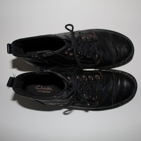 clarks black leather booties - Picture 8 of 9